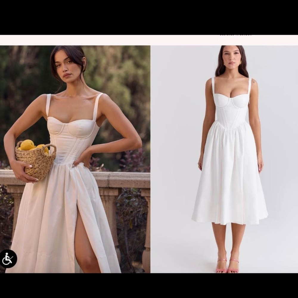 House of CB White Corset Midi Dress